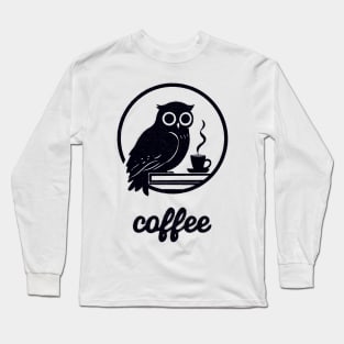 Books Coffee And Owl Long Sleeve T-Shirt